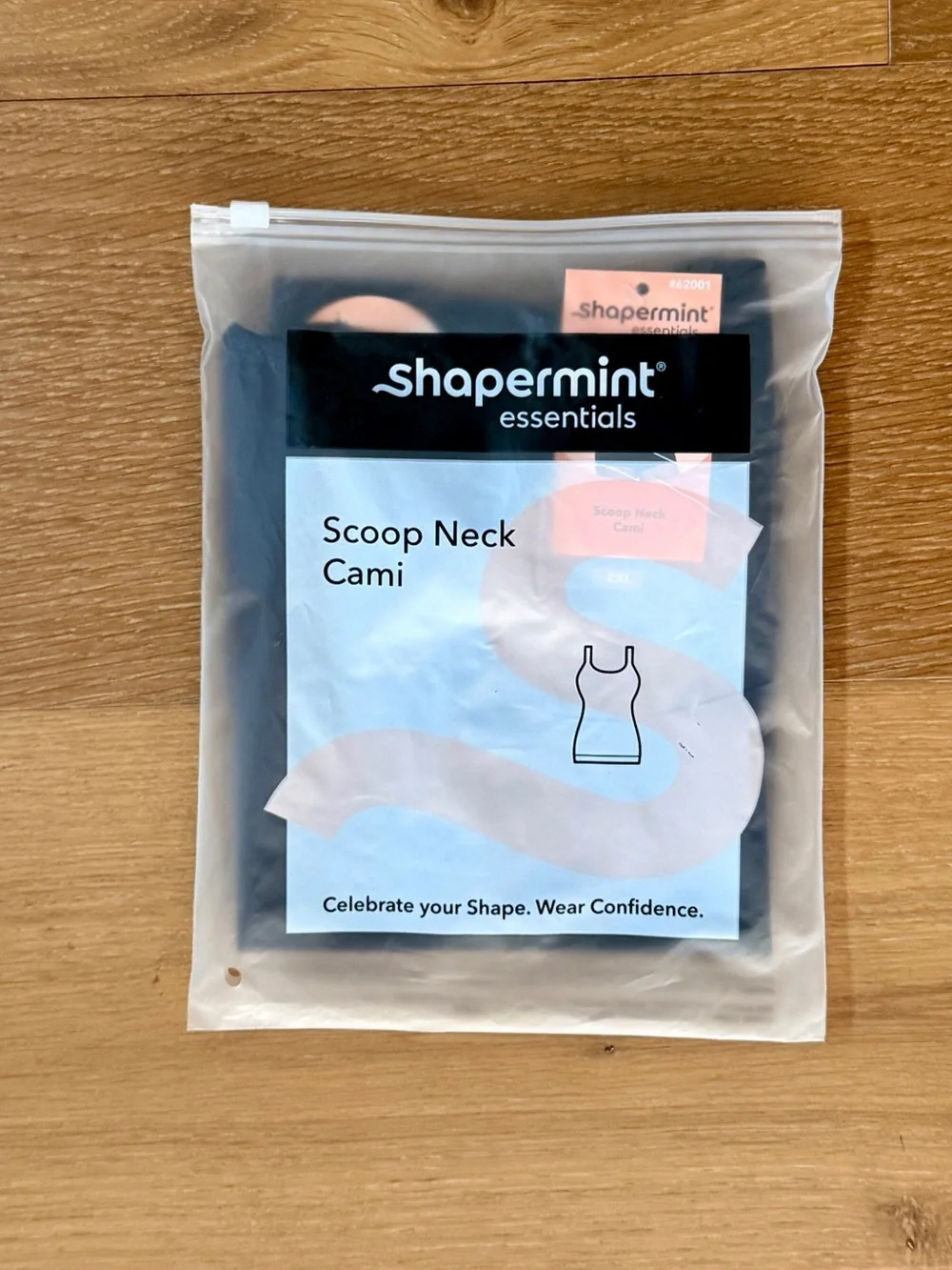 NWT Shapermint Essentials Scoop Neck Black Cami Black Size XXL